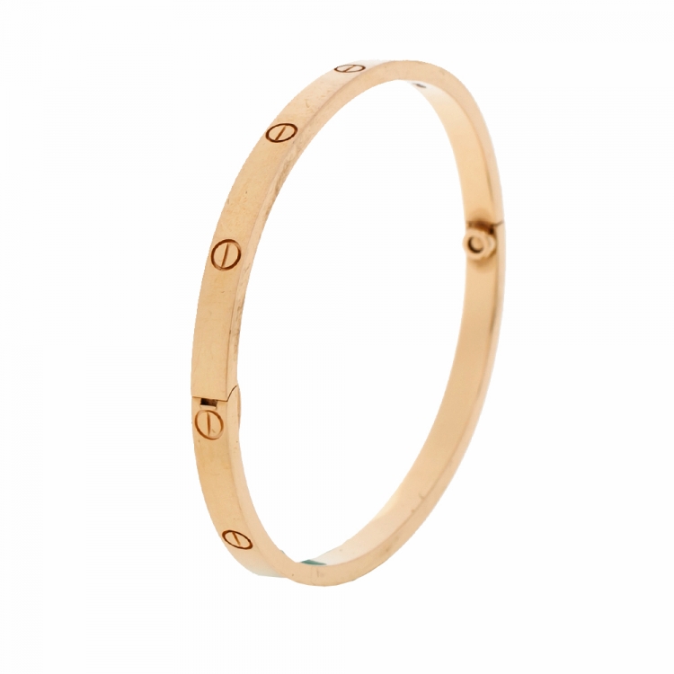 Pre Owned Cartier Love 18K Rose Gold SM Bracelet 16