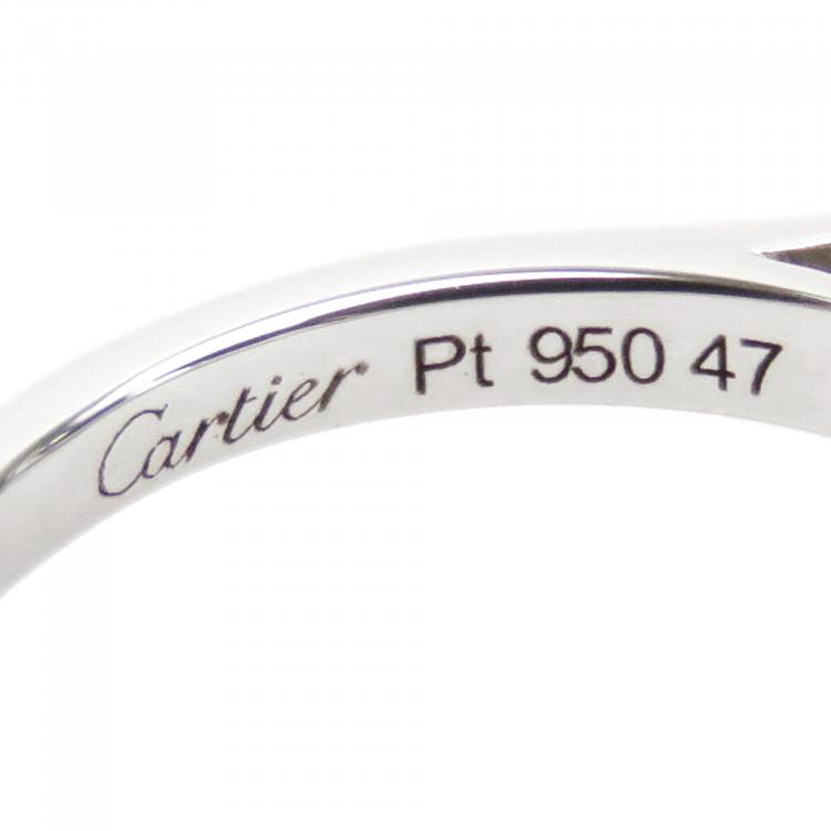 Pre Owned Cartier 1895 Solitaire Platinum Diamond Ring Size 47