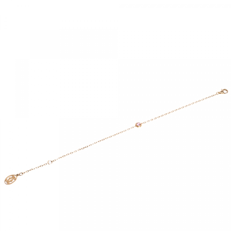 Pre Owned Cartier Saphirs Légers De Cartier Pink Sapphire 18K Rose Gold Bracelet