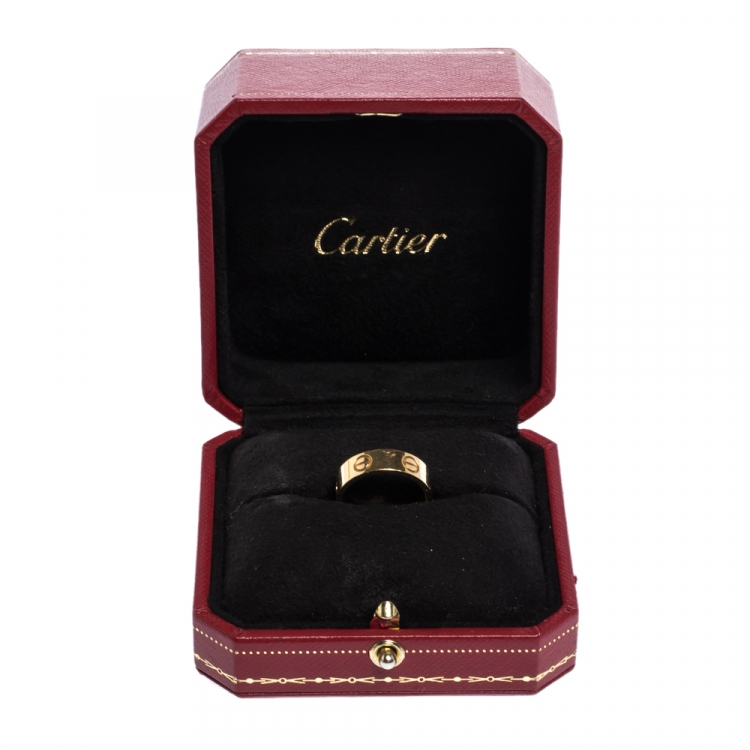 Pre Owned Cartier Love 18K Yellow Gold Band Ring Size 52
