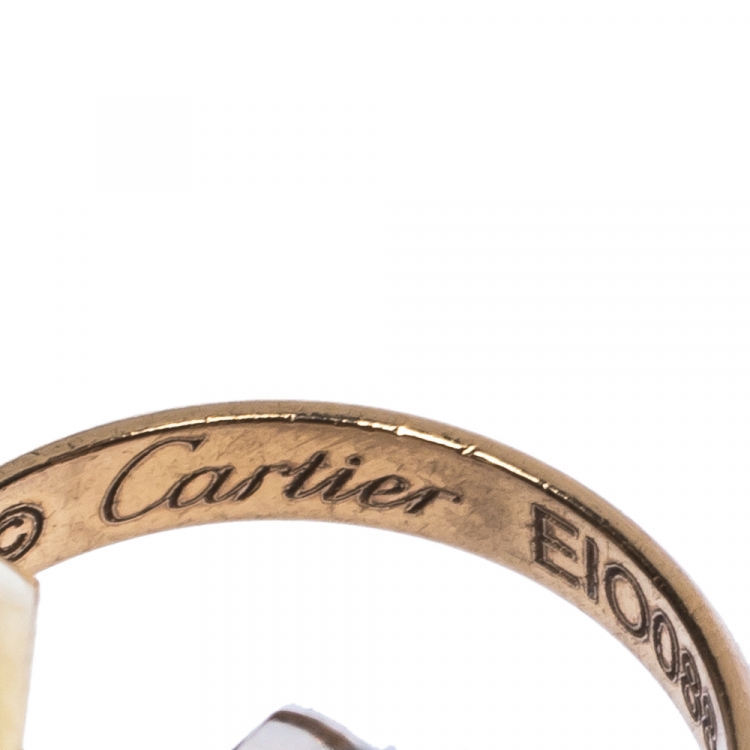 Pre Owned Cartier Trinity De Cartier Three Tone 18K Gold Beige Adjustable Cord Bracelet