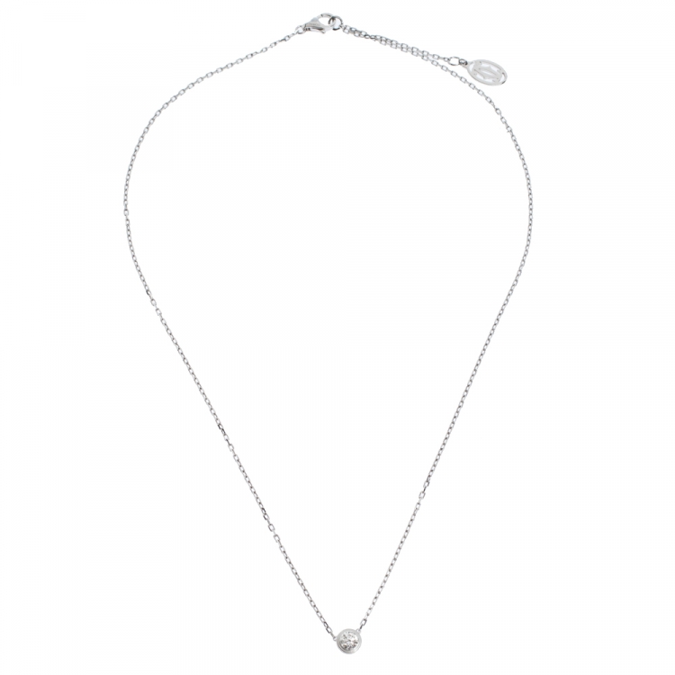 Pre Owned Cartier Diamants Légers Diamond 18K White Gold Necklace