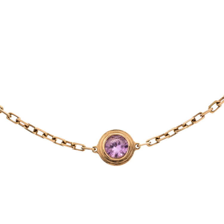 Pre Owned Cartier Saphirs Légers De Cartier Pink Sapphire 18K Rose Gold Bracelet