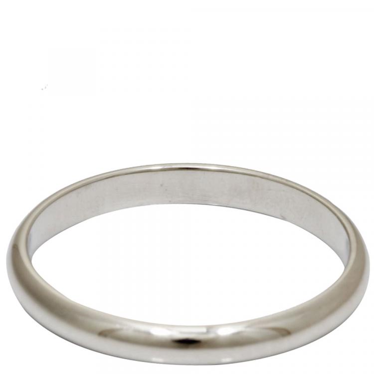 Pre Owned Cartier Platinum Wedding Band Ring Size 55