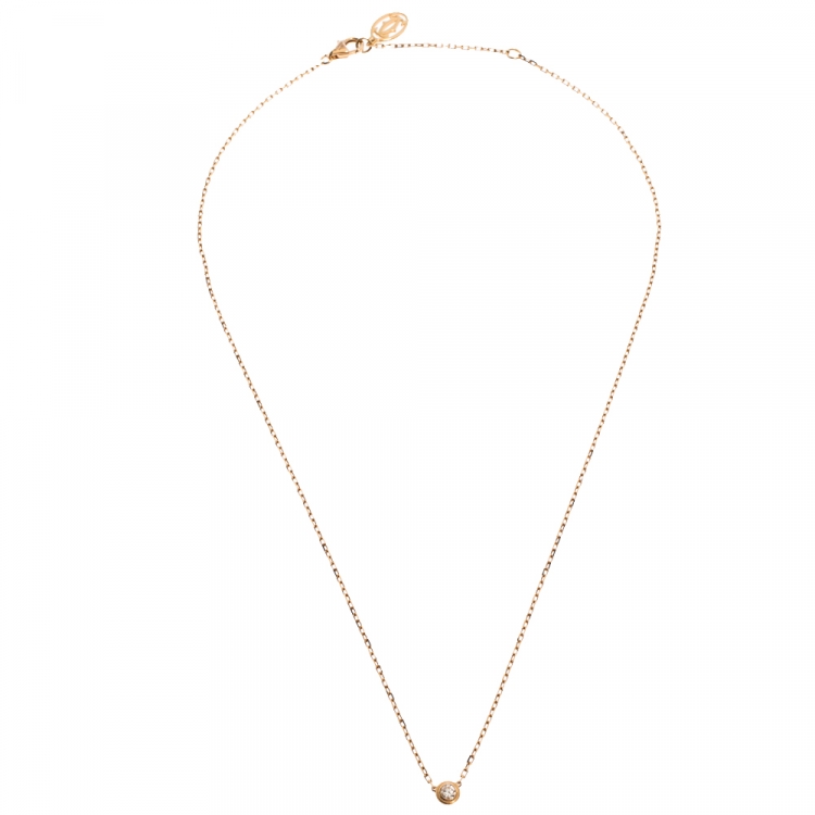 Pre Owned Cartier Diamants Legers Diamond 18K Rose Gold Necklace