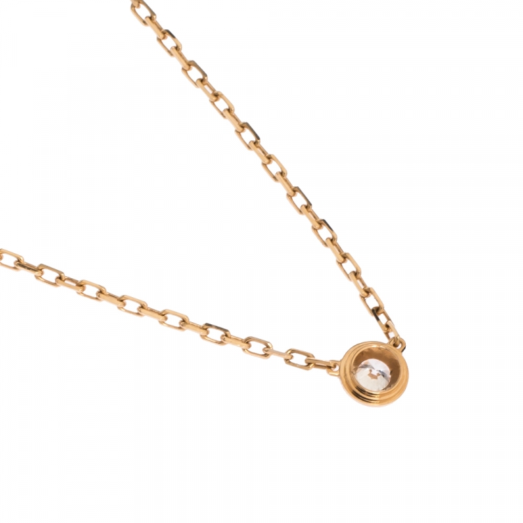 Pre Owned Cartier Diamants Legers Diamond 18K Rose Gold Necklace