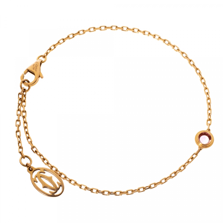 Pre Owned Cartier Saphirs Légers De Cartier Pink Sapphire 18K Rose Gold Bracelet