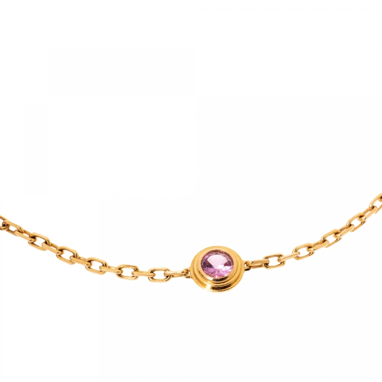 Pre Owned Cartier Saphirs Légers De Cartier Pink Sapphire 18K Rose Gold Bracelet