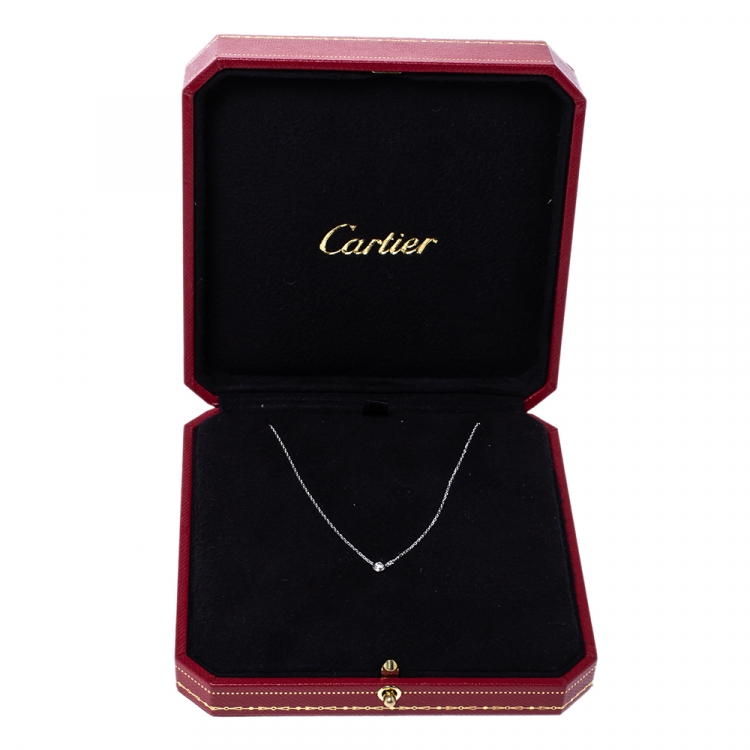 Pre Owned Cartier Diamants Légers Diamond 18K White Gold Necklace XS