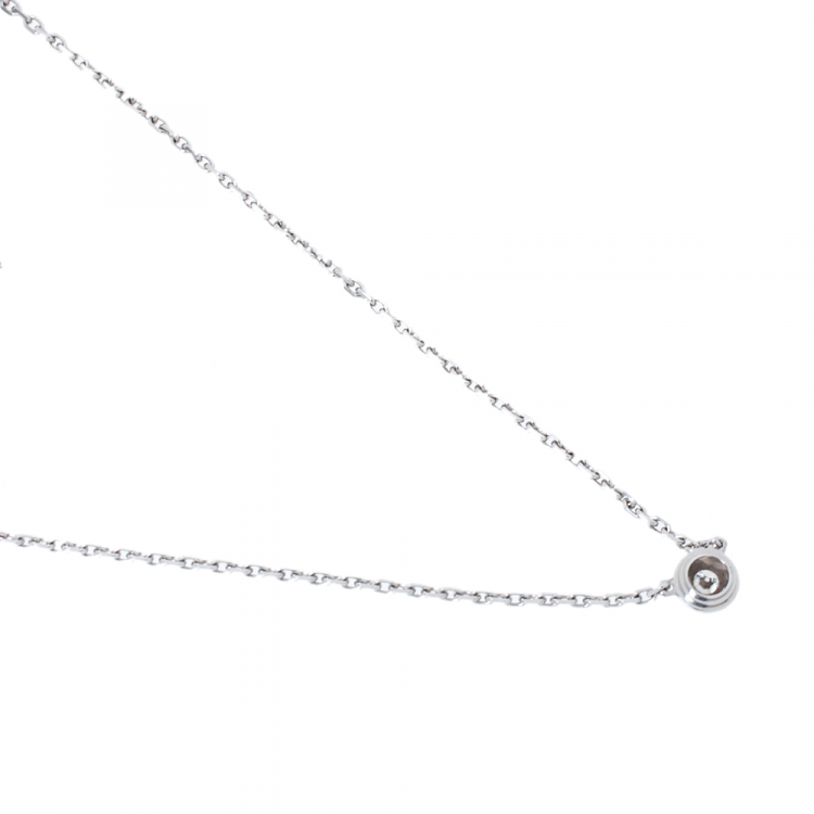 Pre Owned Cartier Diamants Légers Diamond 18K White Gold Necklace XS
