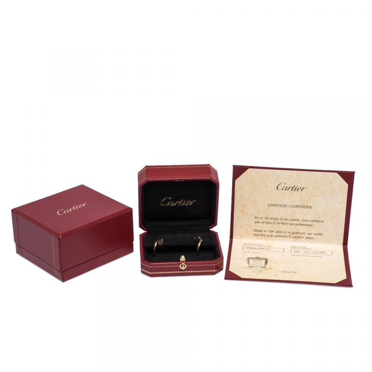 Pre Owned Cartier Juste Un Clou 18K Yellow Gold Hoop Earrings