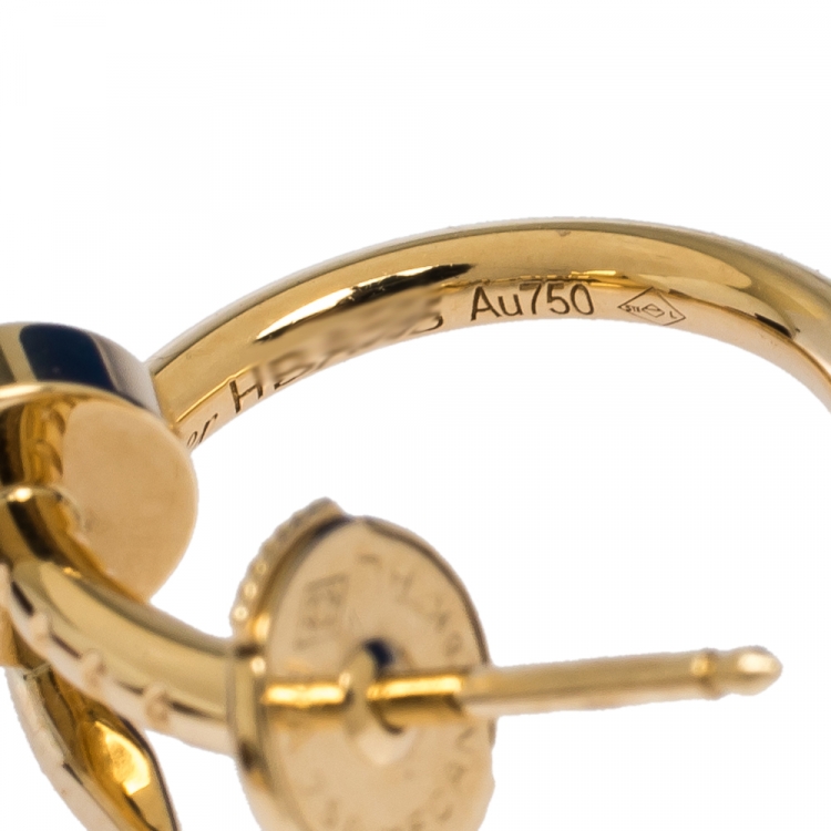 Pre Owned Cartier Juste Un Clou 18K Yellow Gold Hoop Earrings