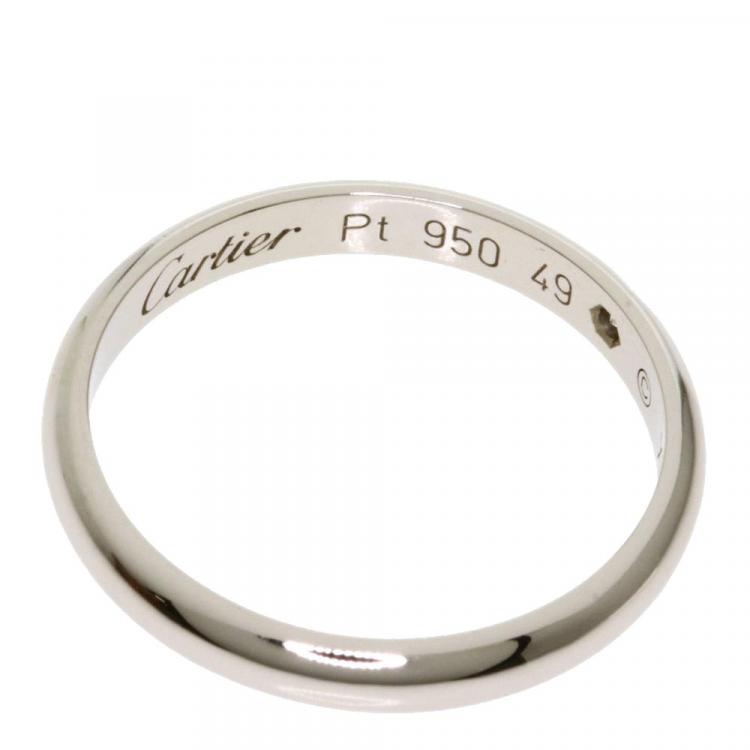 Pre Owned Cartier 1895 Platinum Diamond Wedding Band Ring Size 49
