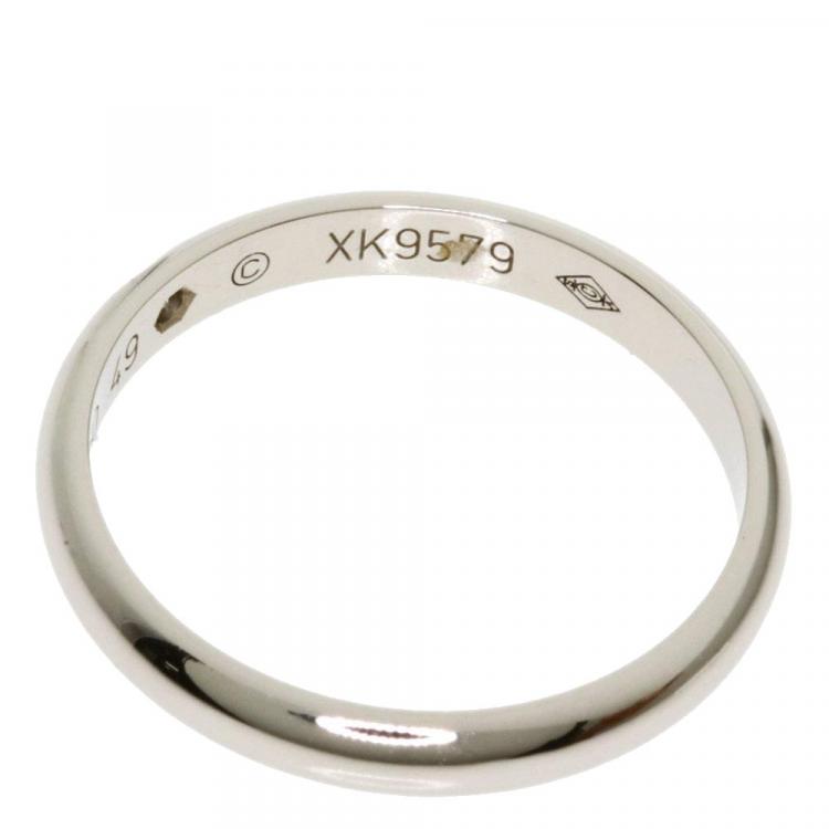 Pre Owned Cartier 1895 Platinum Diamond Wedding Band Ring Size 49