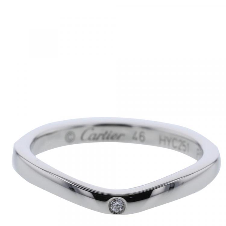 Pre Owned Cartier Ballerine Platinum Diamond Band Ring Size 46