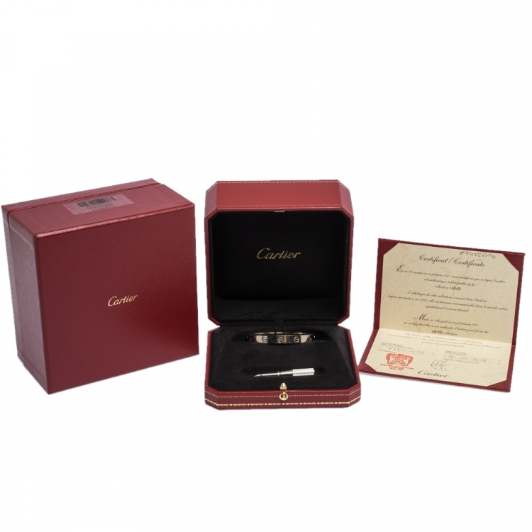 Pre Owned Cartier Love 18K White Gold Bracelet 15