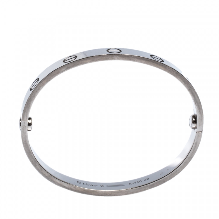 Pre Owned Cartier Love 18K White Gold Bracelet 15