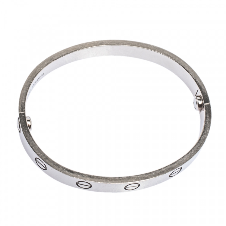 Pre Owned Cartier Love 18K White Gold Bracelet 15