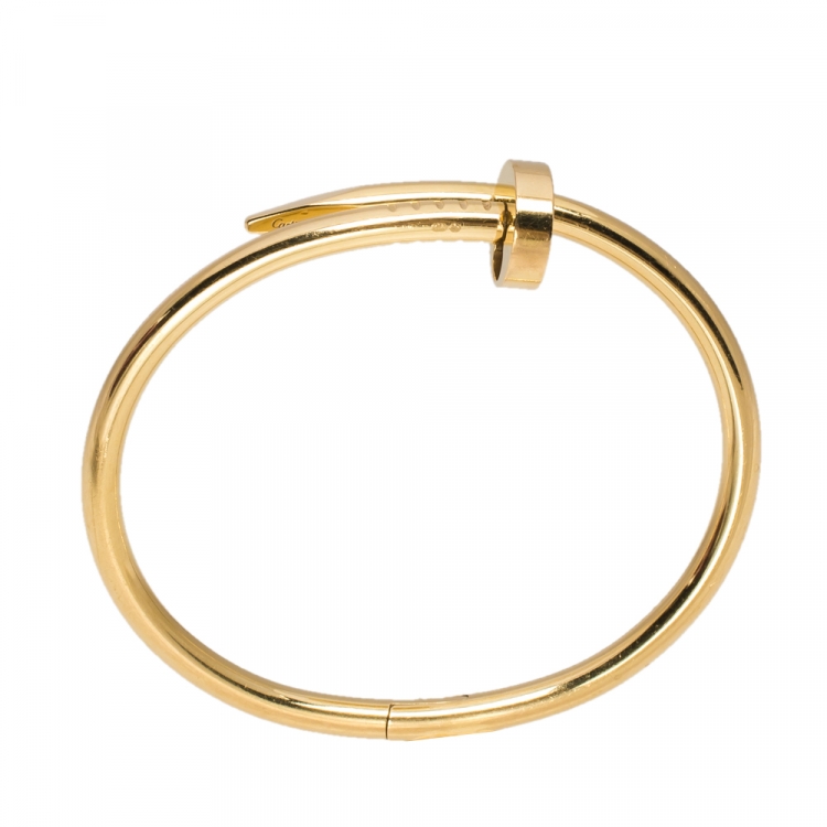Pre Owned Cartier Juste Un Clou 18K Yellow Gold Bracelet 15