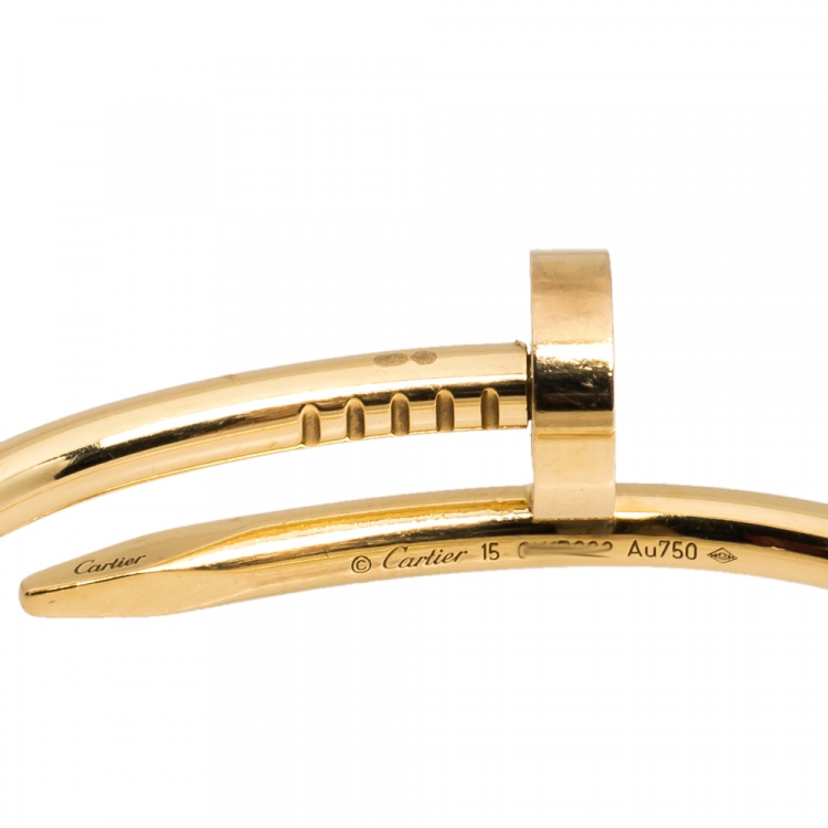 Pre Owned Cartier Juste Un Clou 18K Yellow Gold Bracelet 15