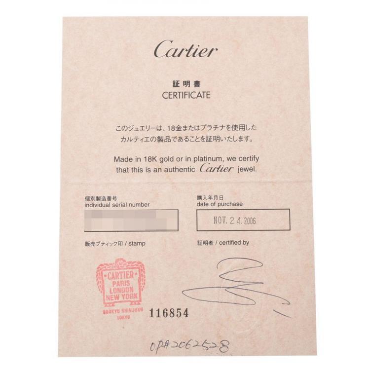 Pre Owned Cartier Love 18K White Gold Diamond Ring Size 48