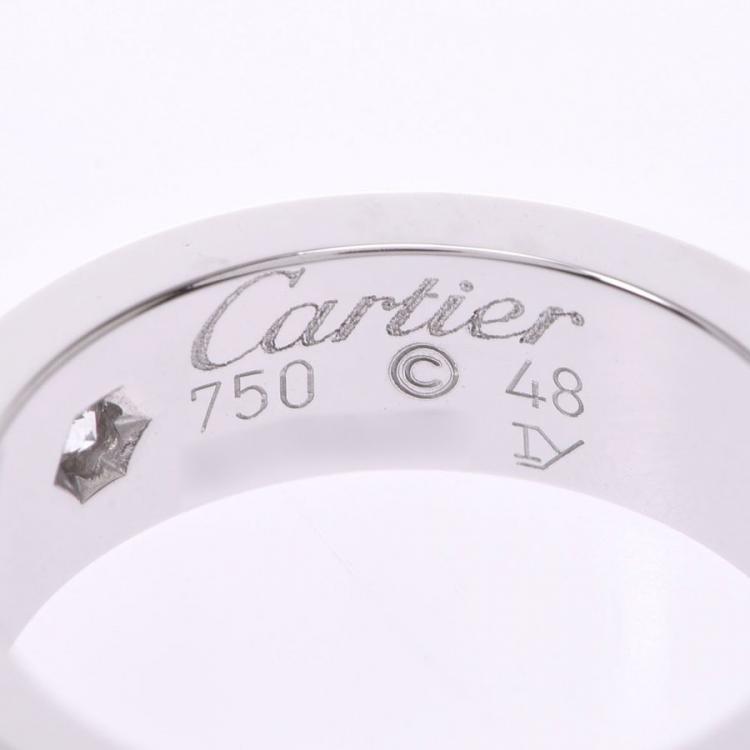 Pre Owned Cartier Love 18K White Gold Diamond Ring Size 48
