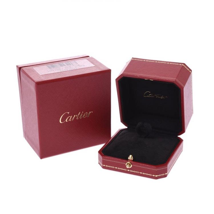 Pre Owned Cartier Love 18K White Gold Diamond Ring Size 48