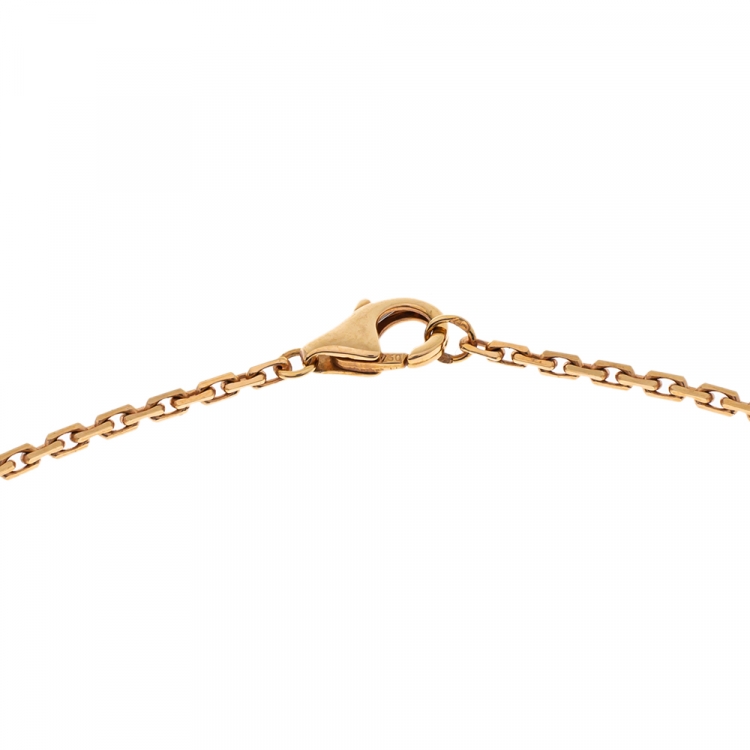 Pre Owned Cartier Love 3 Diamond 18K Rose Gold Pendant Necklace