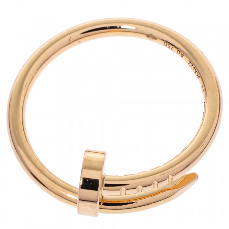 Pre Owned Cartier Juste Un Clou 18K Rose Gold Ring SM Size 49