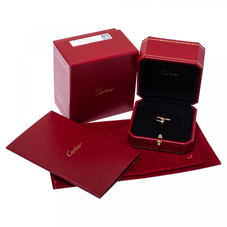 Pre Owned Cartier Juste Un Clou 18K Rose Gold Ring SM Size 49