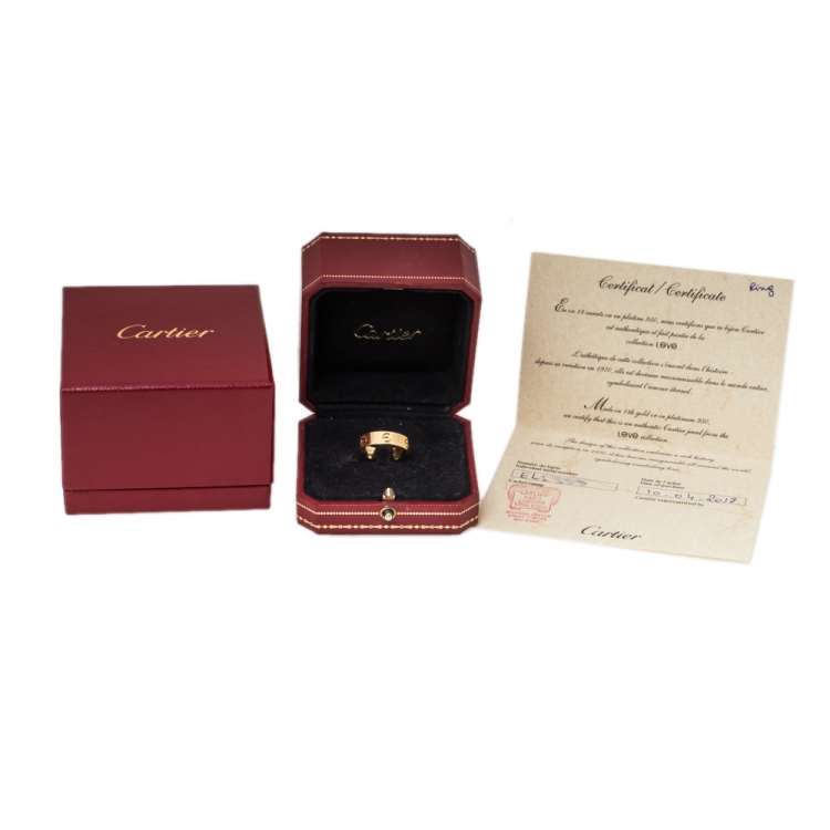 Pre Owned Cartier Love 18K Yellow Gold Ring Size 57