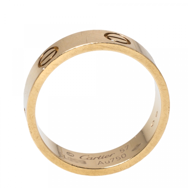 Pre Owned Cartier Love 18K Yellow Gold Ring Size 57
