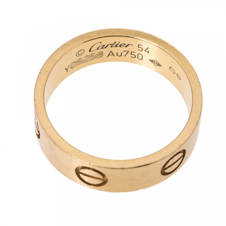 Pre Owned Cartier Love 18K Yellow Gold Ring Size 54