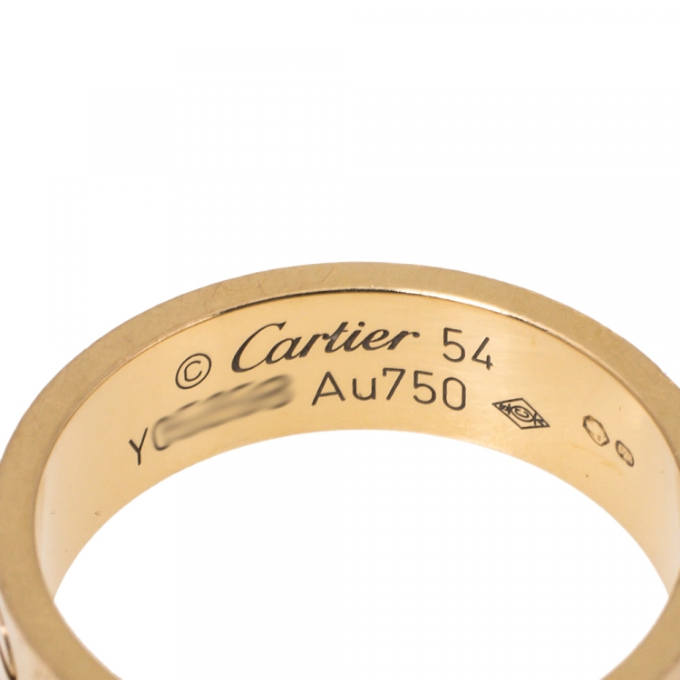 Pre Owned Cartier Love 18K Yellow Gold Ring Size 54