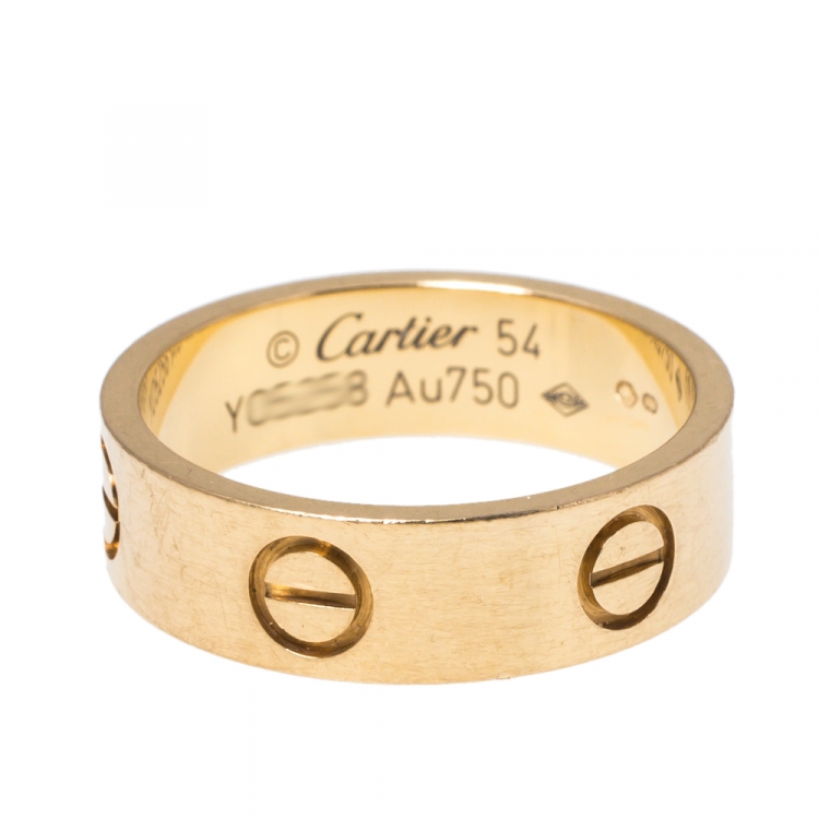Pre Owned Cartier Love 18K Yellow Gold Ring Size 54