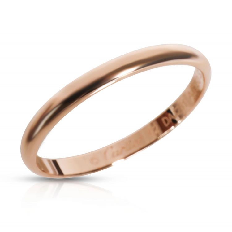 Pre Owned Cartier 1895 Wedding 18K Rose Gold Ring Size EU 62