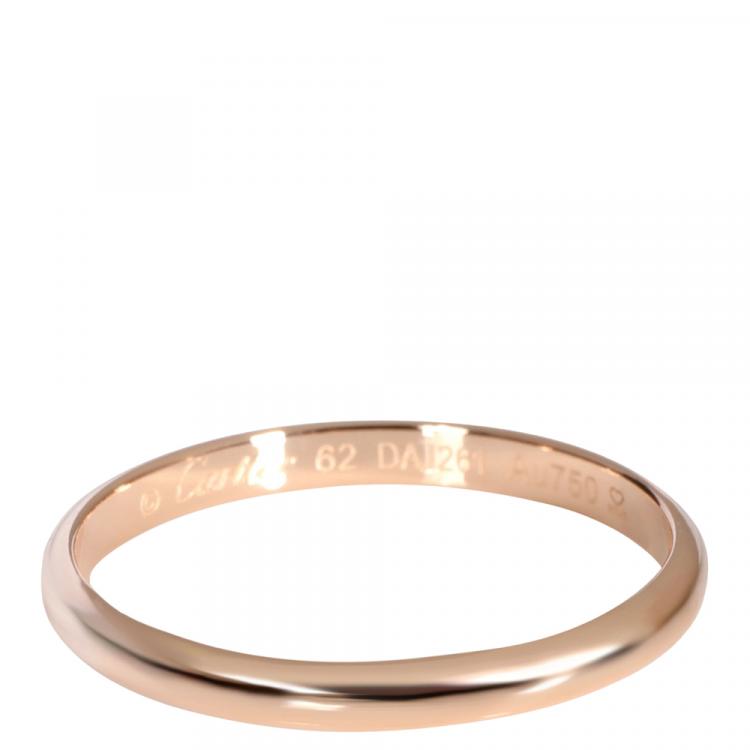 Pre Owned Cartier 1895 Wedding 18K Rose Gold Ring Size EU 62