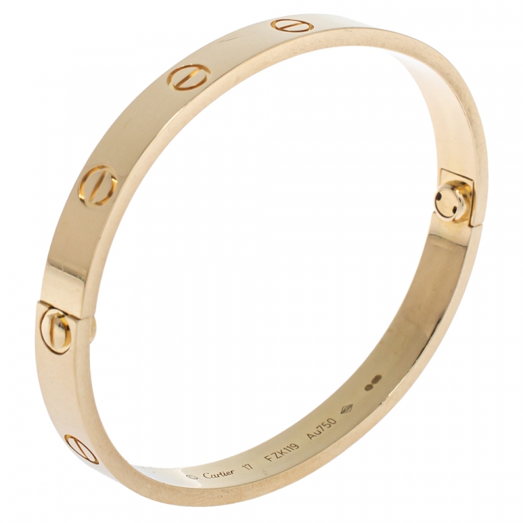 Cartier Love 18k Yellow Gold Bracelet 17 Cartier Tlc