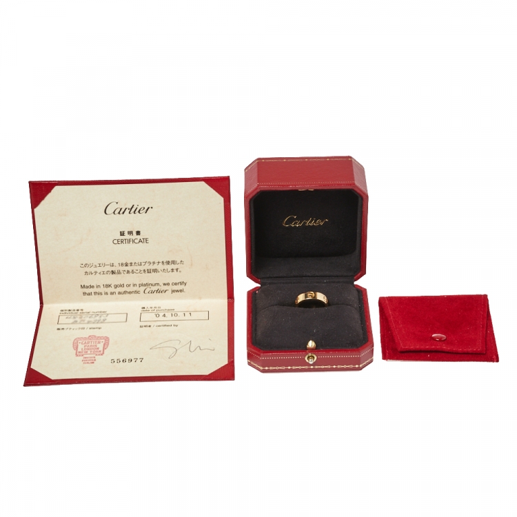 Pre Owned Cartier Love 18K Yellow Gold Ring Size 53