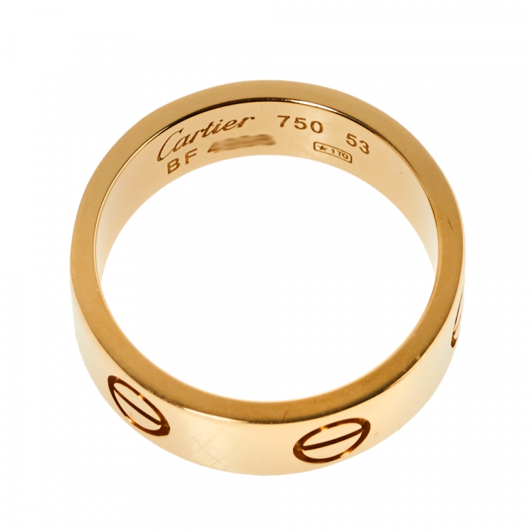 Pre Owned Cartier Love 18K Yellow Gold Ring Size 53