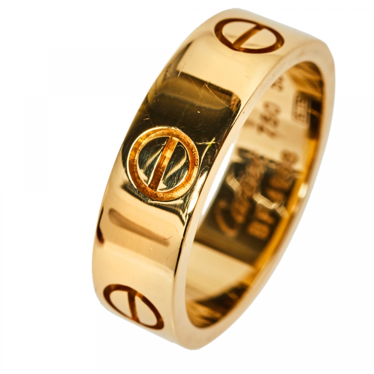 Pre Owned Cartier Love 18K Yellow Gold Ring Size 53