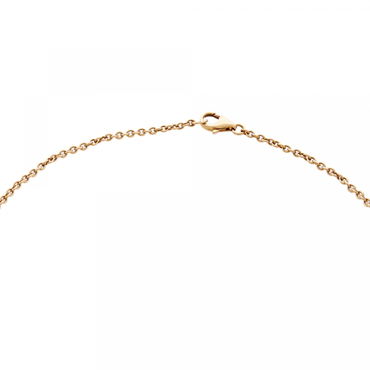 Pre Owned Cartier Love Interlocking 2 Hoops 18K Yellow Gold Necklace