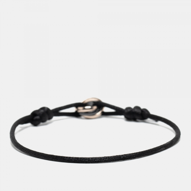 Pre Owned Cartier Trinity Ceramic 18k White Gold Adjustable Cord Bracelet