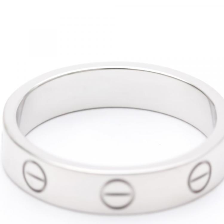 Pre Owned Cartier Love 18K White Gold Diamond Ring EU 51