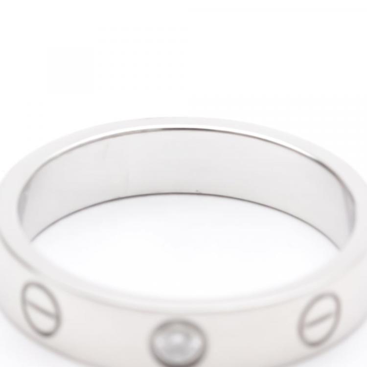 Pre Owned Cartier Love 18K White Gold Diamond Ring EU 51