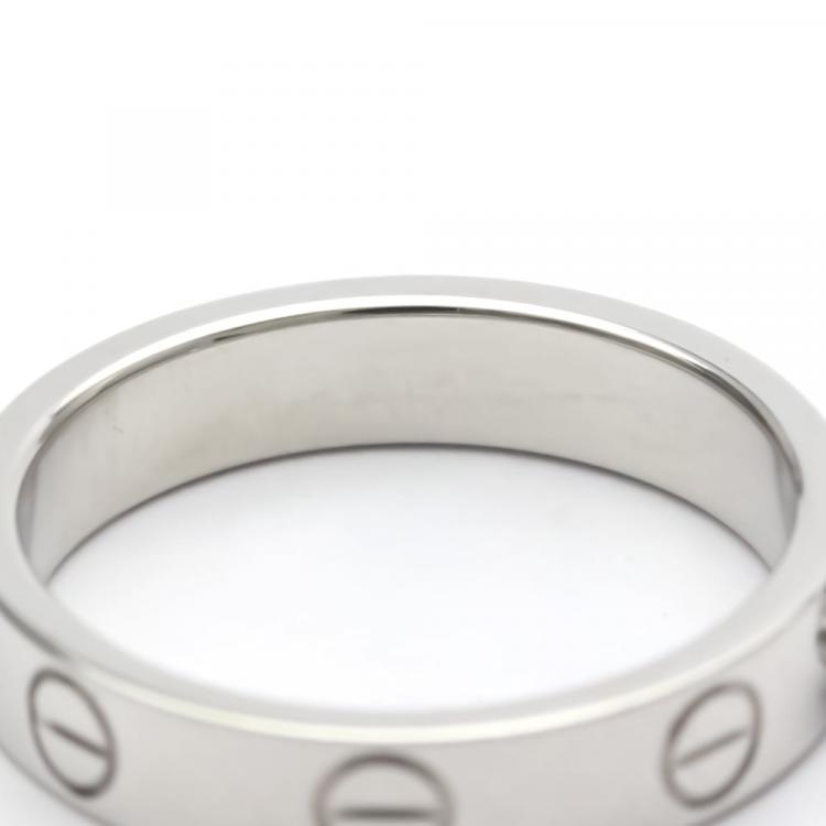 Pre Owned Cartier Love Solitaire 18K White Gold Diamond Ring EU 50