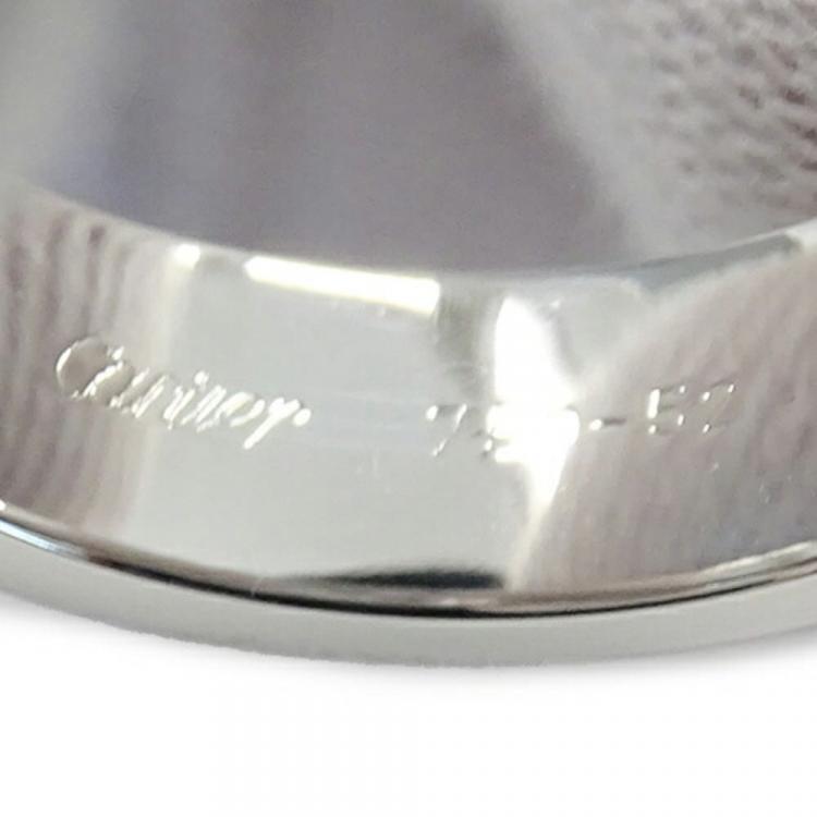 Pre Owned Cartier Love 18K White Gold Diamond Ring EU 52