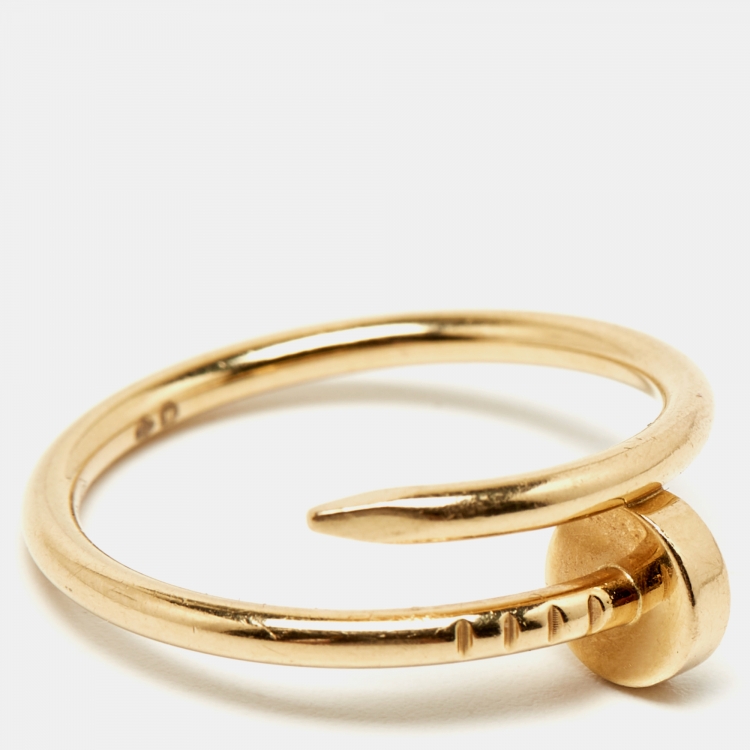 Pre Owned Cartier Juste Un Clou 18k Yellow Gold Band Ring Size 54