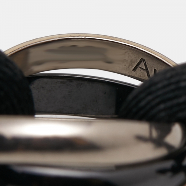 Pre Owned Cartier Trinity Ceramic 18k White Gold Adjustable Cord Bracelet