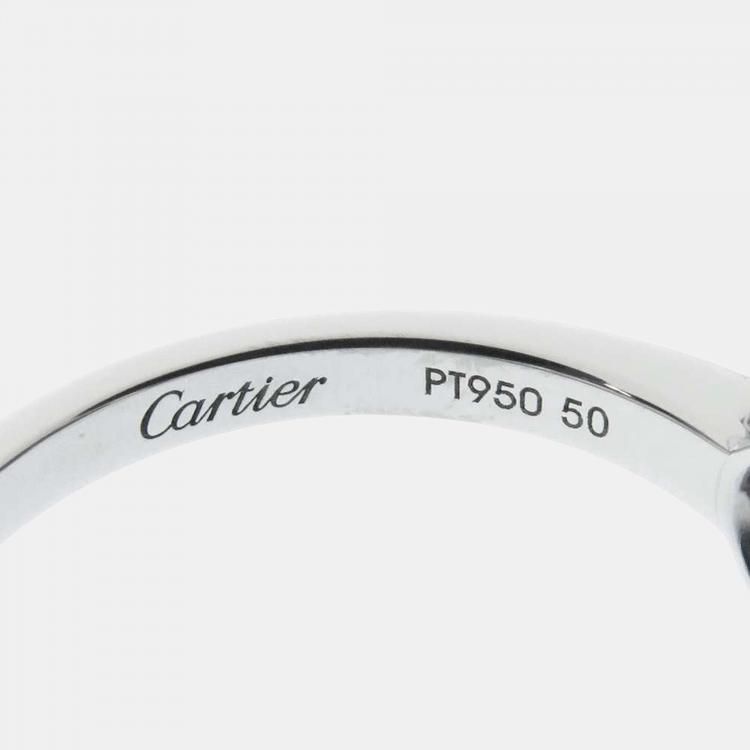 Pre Owned Cartier D'amour Platinum Diamond Ring EU 50
